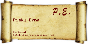 Pisky Erna névjegykártya